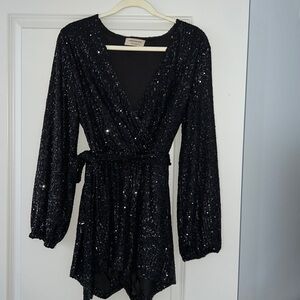 Black Sequin Romper